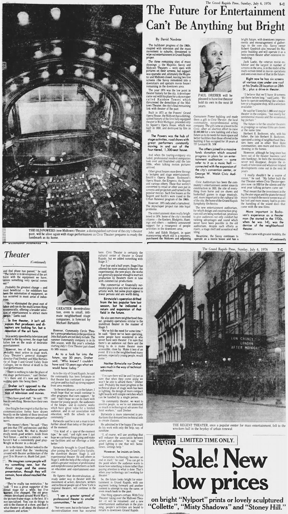 Midtown Theatre - July 1976 Article (newer photo)